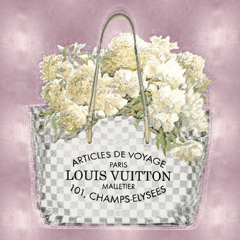 Floral Bouquet On Pink by Madeline Blake - Wrapped Canvas Print, 30cm H x 30cm W