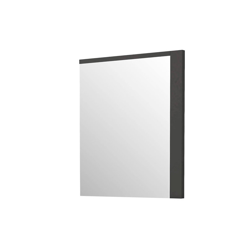 Miroir contemporain l 34,9 po, gris métallique