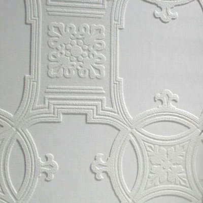 Early Victorian 10m L x 53cm W Geometric 3D Embossed Roll Wallpaper