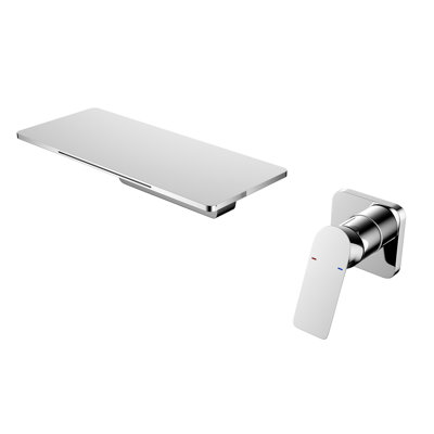 Bathroom Waterfall Sink Faucet, Single-handled, , Brass Formed Item, 11.72in Depth, 4.9in Width, 16.19in Height, 12.02lb Weight Tap, Single Design, Crafted,