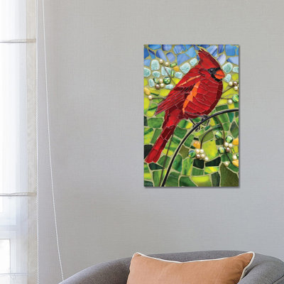 " Cardinal Glass Mosaic " by Cynthie Fisher Painting Print