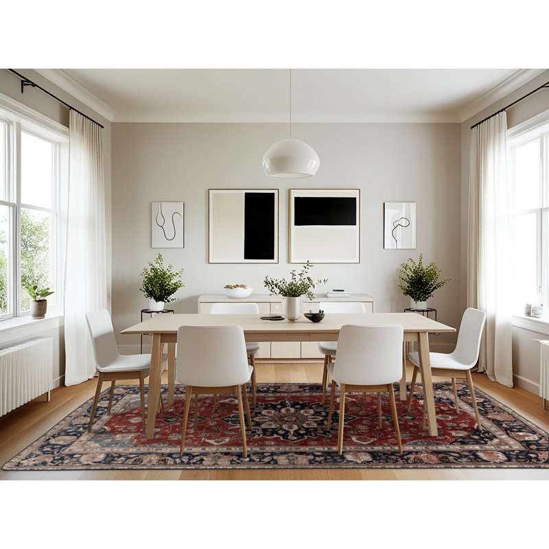 Machine Washable Persian Brown Area Rug, Rectangle 7' x 10'