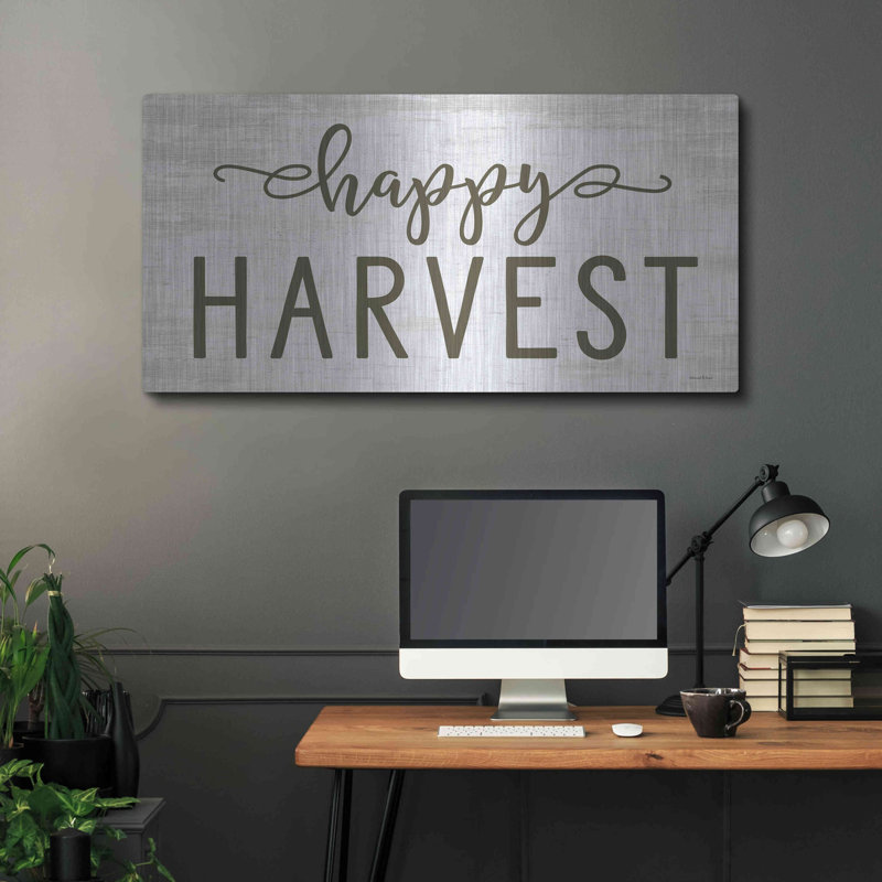 Trinx «Happy Harvest» par Lettered & Lined, art mural en métal, H 24 po x l 48 po