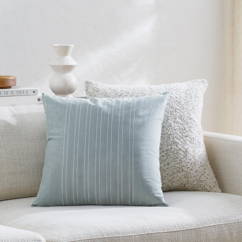 Valerio Accent Throw Pillow with Fill, 18"H x 18"W, Down, Gray