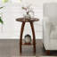 Stacie Round End Table with Shelf-1960971754