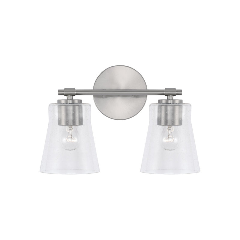 2 - Light Dimmable Vanity Light, Brushed Nickel