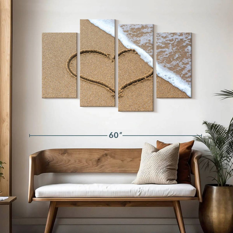 Gillard Heart On Sandy Beach, 32'' H x 52'' W