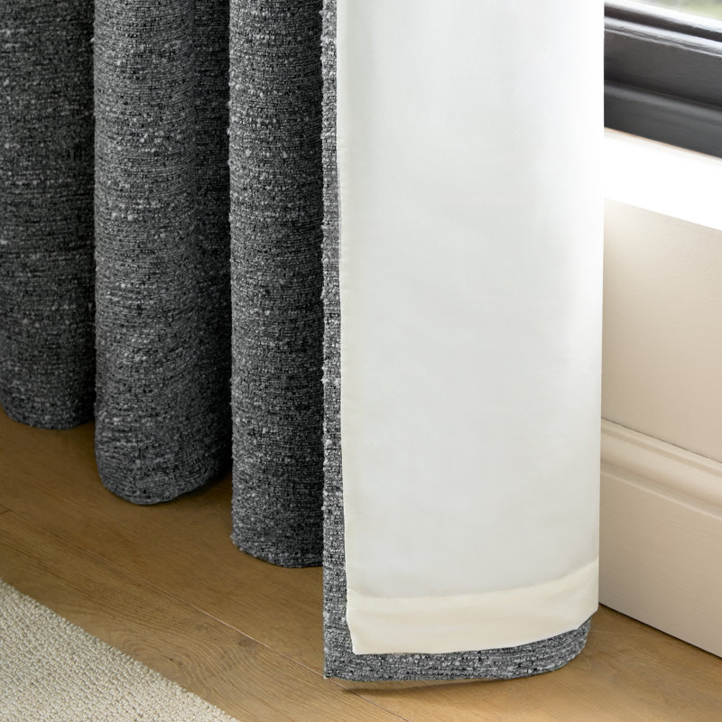 Semi Sheer Curtain Panel pair, Charcoal, 46 x 54 Inch