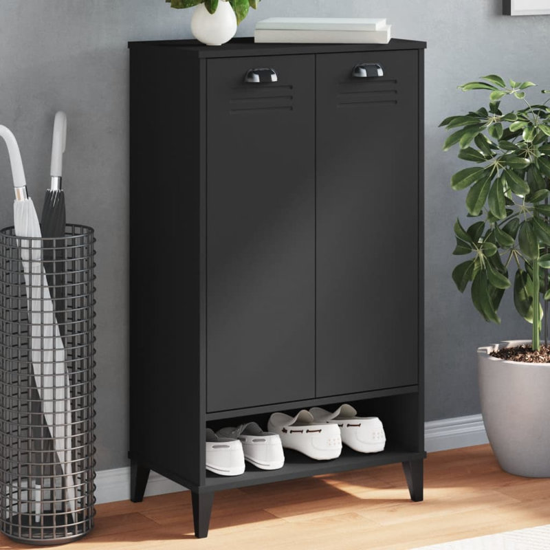 10 Pair Shoe Storage Cabinet, Black
