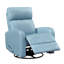 Fauteuil inclinable et oscillant avec mouvement pivotant et revêtement en cuir bleu