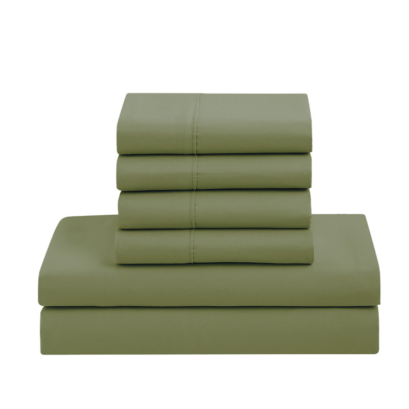  Luxury Alternative Comforter and Sheet Set, Twin Comforter + 4 Additional Pieces, Sage