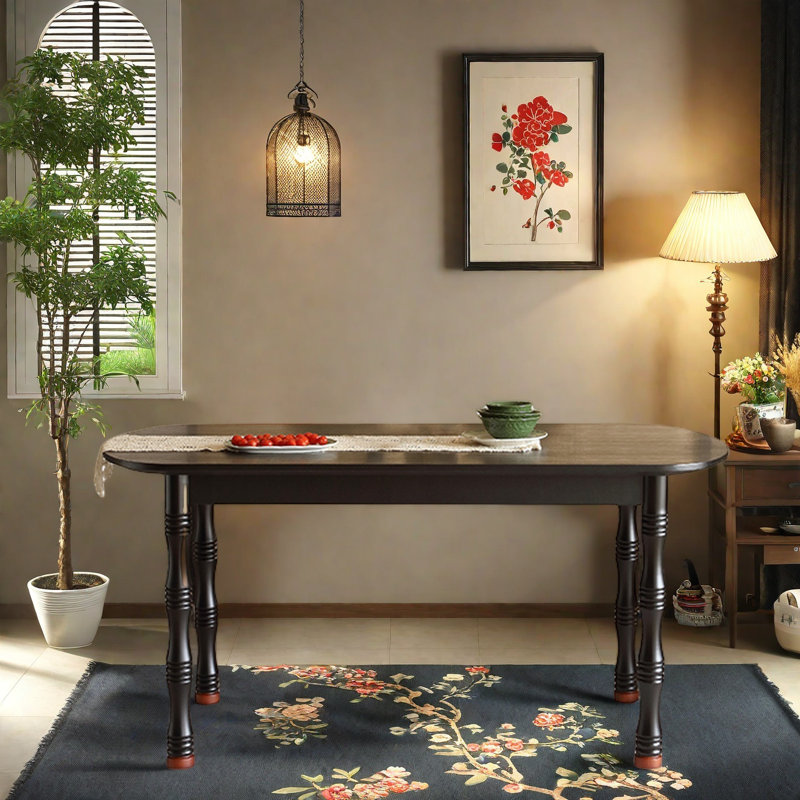 Table de salle à manger française rétro en frêne massif., H 29,53 po x L 55,12 po x l 31,5 po