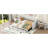 Beige, Twin Xl To King, Upholstered Daybed, Drawers, Buttoned Drawer And Back Surfaces, Comfortable Seating Storage Great Support, Wood Slats