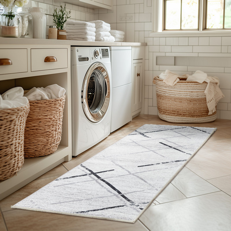 Tapis d'intérieur lavable en chenille avec revers antidérapant Serrell Chenille Mashine, Tapis de couloir 2 pi x 6 pi
