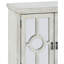 Commode d'appoint classique avec finition blanche antique et quincaillerie à poignées suspendues-55058601