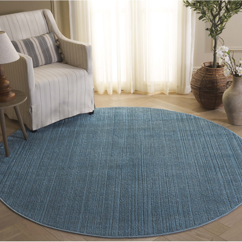 Fahm Performance Solid Colour Rug, Round 6'7"