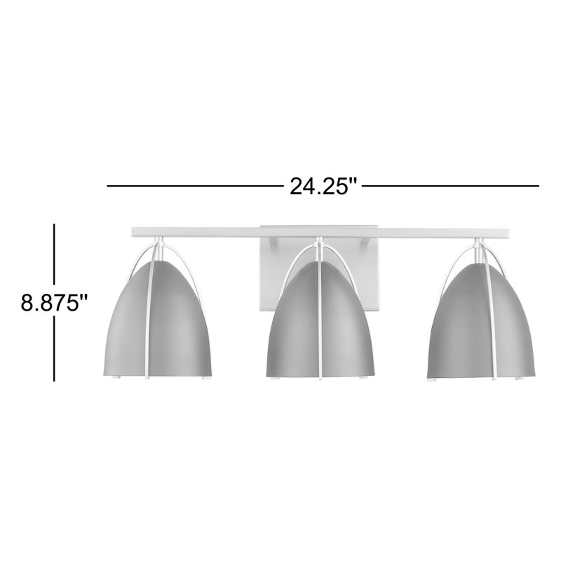 Three Light Wall / Bath, Chrome, No