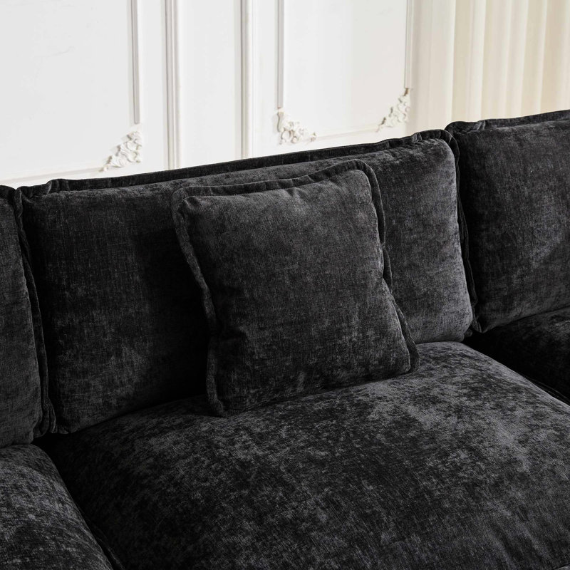 Canapé Cloud, canapé modulaire moderne, pour chambre à coucher et appartement dans le salon, coussin de siège rembourré à double couche confortable, tissu chenille respirant
