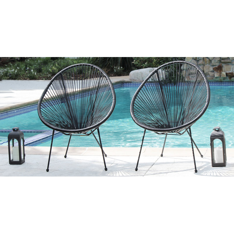 Chaise de patio Lucilio, Noir
