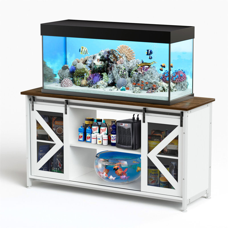 Support d'aquarium en métal avec rangement pour accessoires pour aquarium