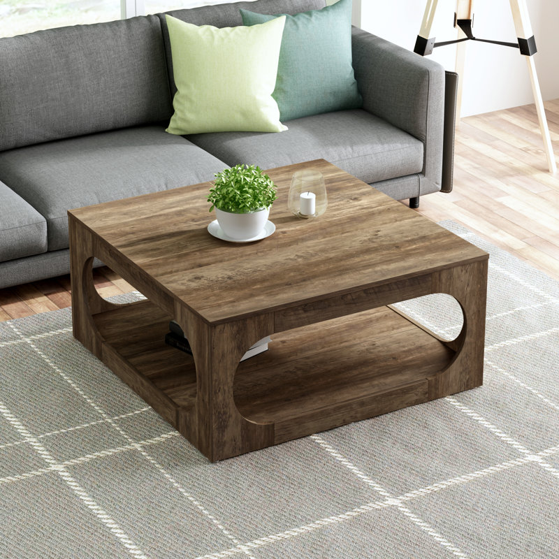 Inniss Square Coffee Table, Knotty Oak
