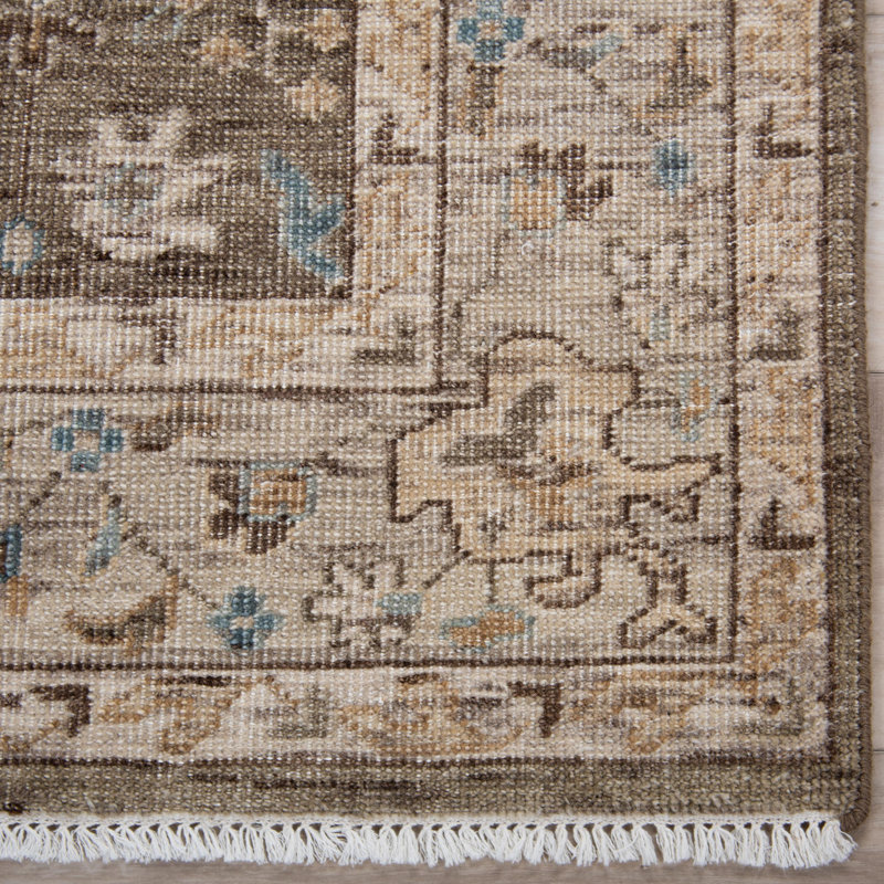 Tapis 100% laine noué à la main, Tapis de couloir 4 pi 6 po x 9 pi