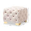 Velvet Tufted Square Solid Colour Cube Ottoman-1018714357