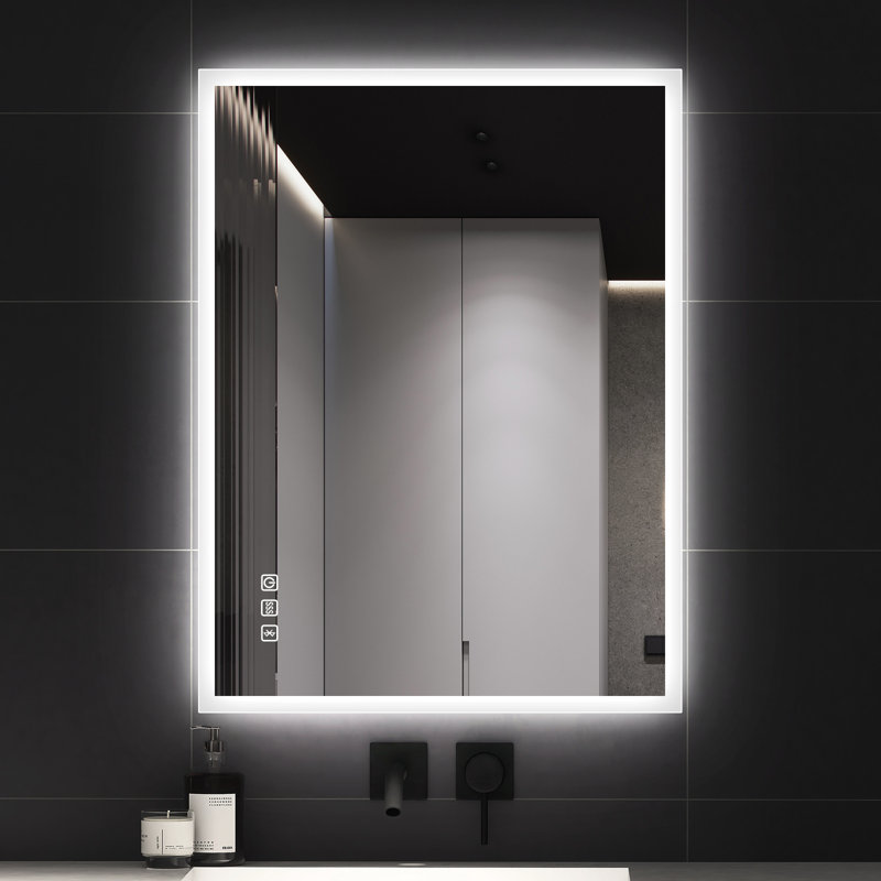 Bathroom Illuminated Led Lighted Mirror Bluetooth, Dimming Function, Anti Fog, 3 Color Temperature, 28 x 36"