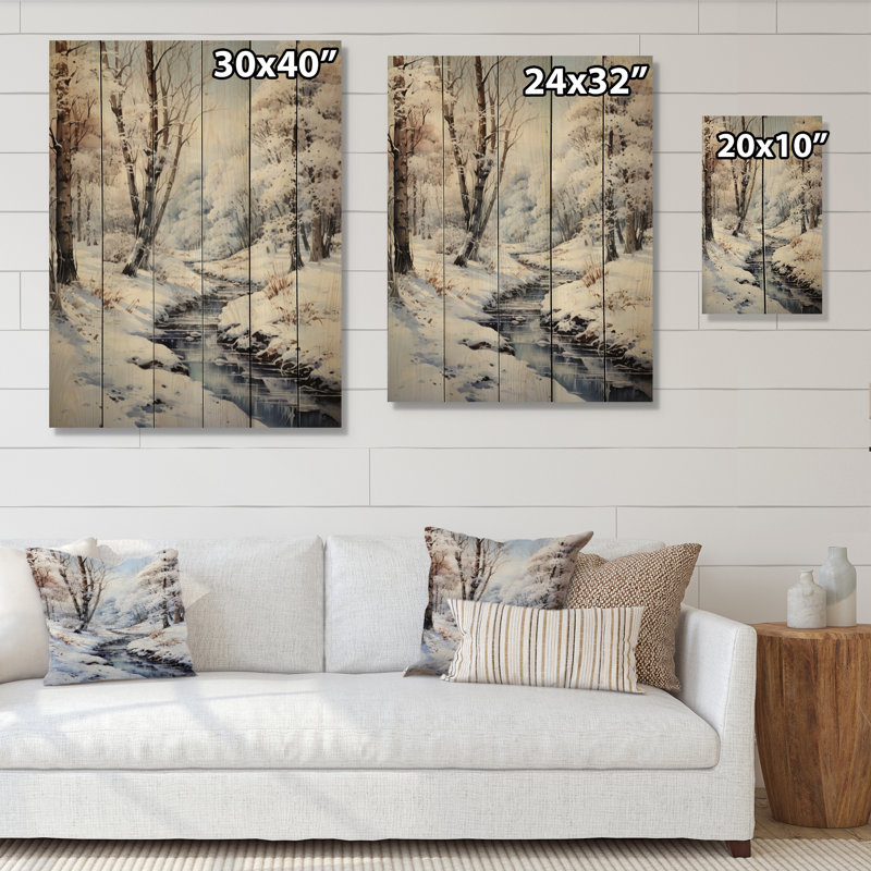 «Snow Forest Wonderland» sur impression sur bois, H 32 po x l 24 po x P 0,78 po