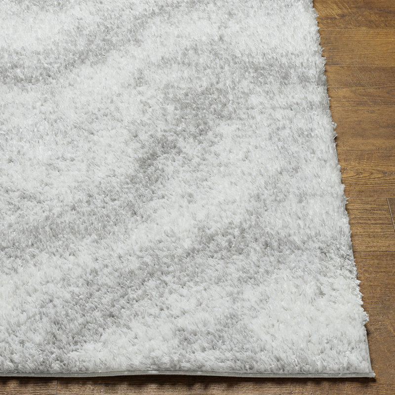 Grey Modern Shaggy Rug, Abstract Anti-Slip Easy to Clean Rug For Living Room, Dining Room, Bedroom, Kitchen