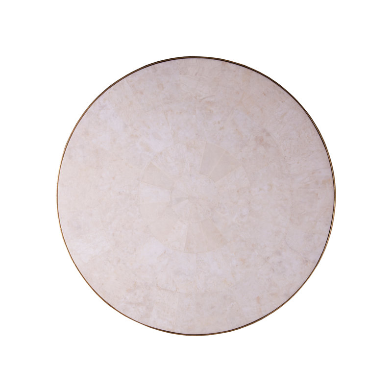 Gold and Beige Round Outdoor Cocktail Table