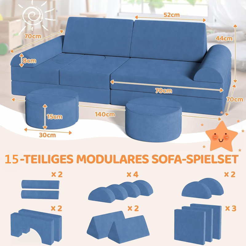2 Seater Sofa, Blue
