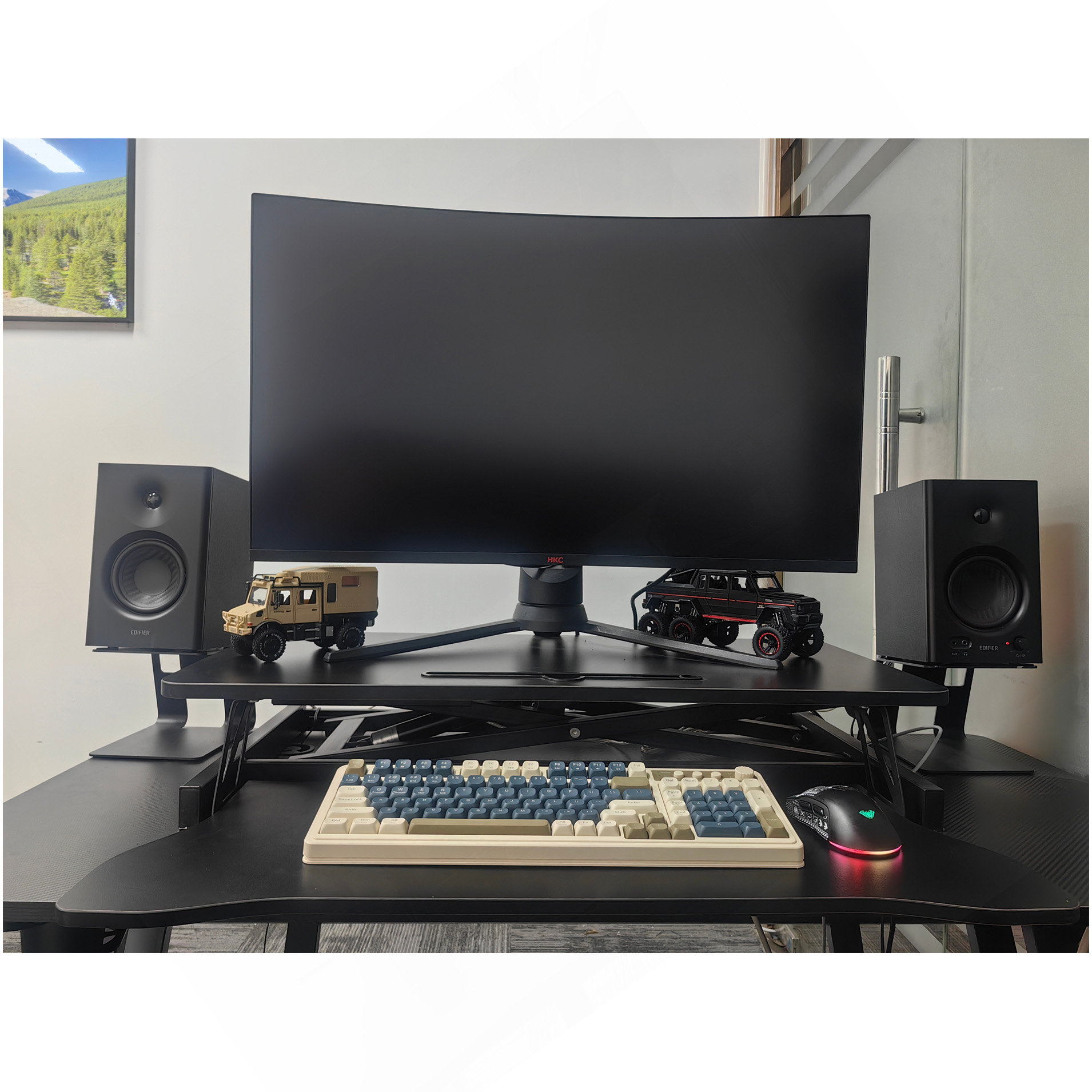 Inbox Zero Desk Converter, Height Adjustable Sit To Stand Riser, Dual ...