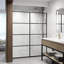 Porte de douche à charnière Meridian l 60 po x H 74 po noir mat et verre transparent