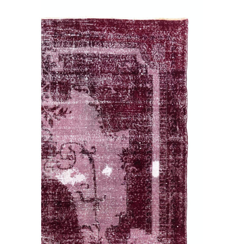 Tapis turc moderne 7 x 7,7 pi avec motif médaillon délavé et teint à la main