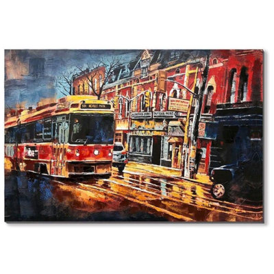Peinture de couleur avec autobus 50% - peint à la main