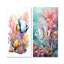 Magnifique poisson papillon rose et bleu - Ensemble de 2 art mural corail sous l'eau-519207419