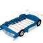 Lit plateforme Race Car avec roues en bleu - Construction solide pour un sommeil relaxant-164210981-164210969