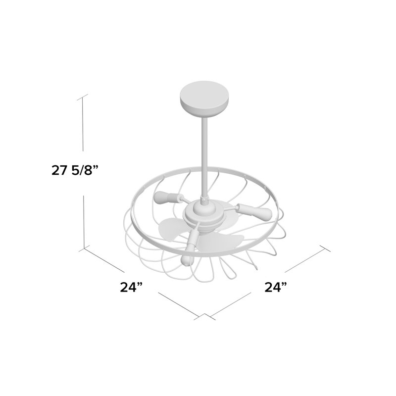 Anjolina 24" 3-Light Fandelier in Oil Rubbed Bronze with Remote Control