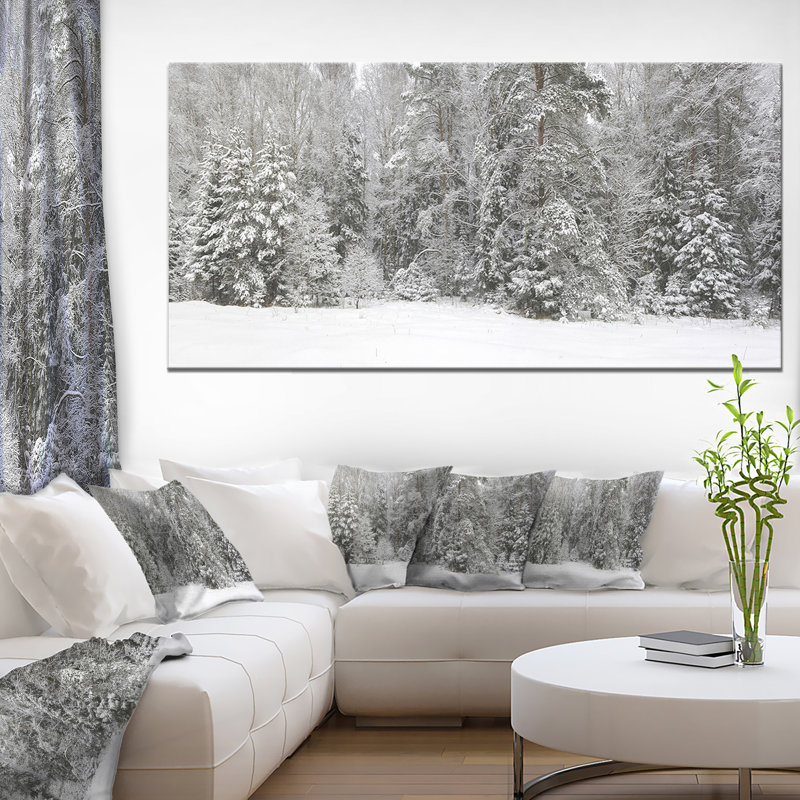 « brumey winter forest panorama », reproduction de photo sur toile tendue, H 28 po x l 60 po x p 1,5 po