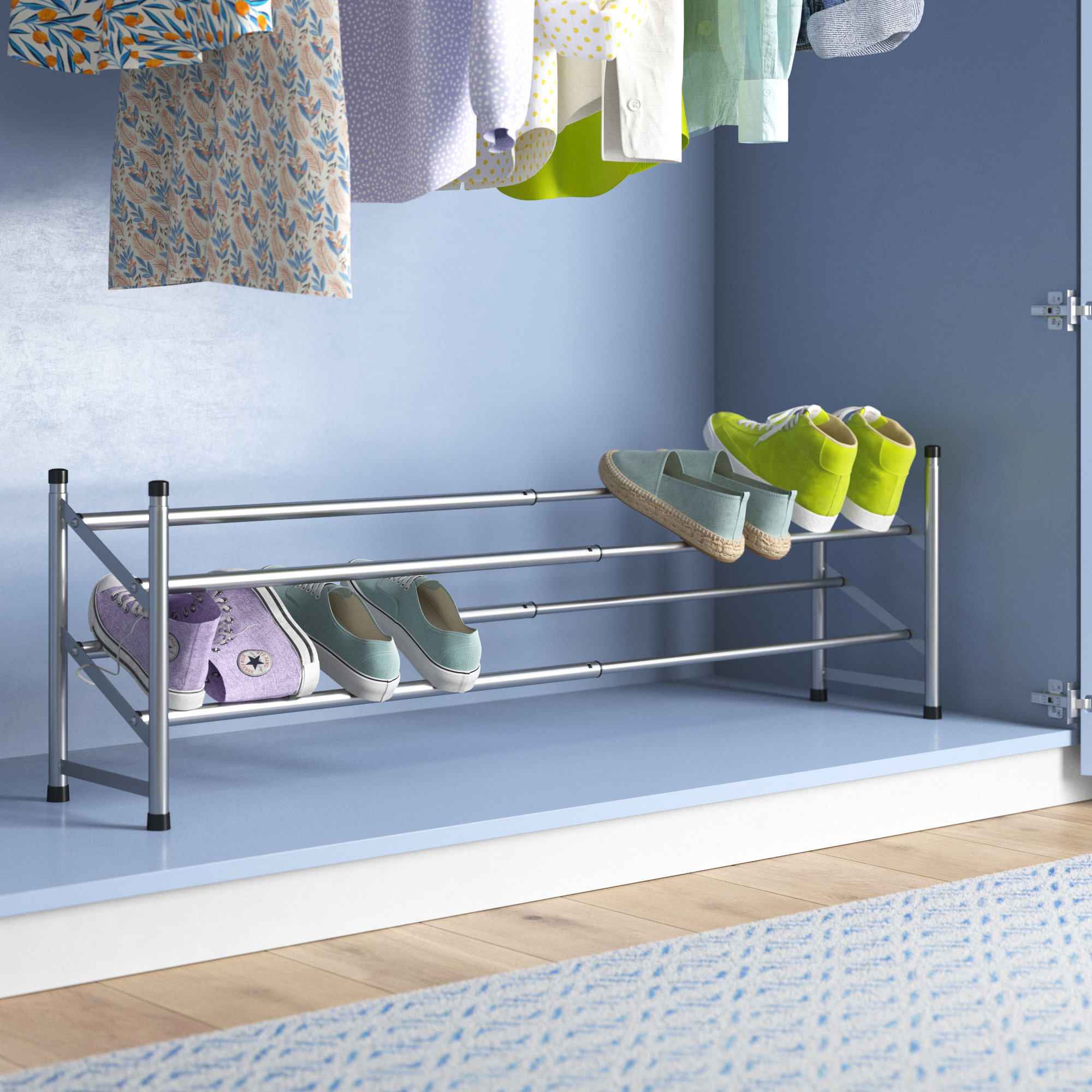 JVL Chrome 2-Tier Extendable 16 Pair Shoe Rack & Reviews | Wayfair.co.uk