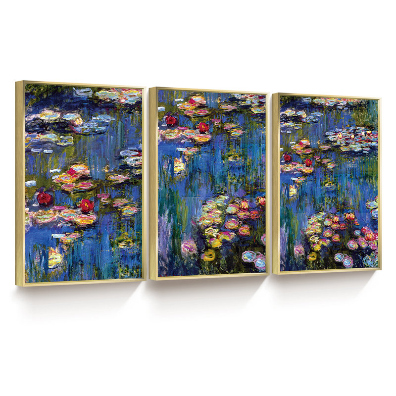 Vicent Van Gogh - Ensemble de 3 reproductions d'art sur toile encadrées