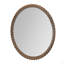 Miroir mural rond 28,3 x 28,3 po avec cadre en bois de pin, brun