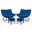 Ensemble de chaises berçantes d'extérieur pour 2 personnes avec coussins et repose-pieds-57668430