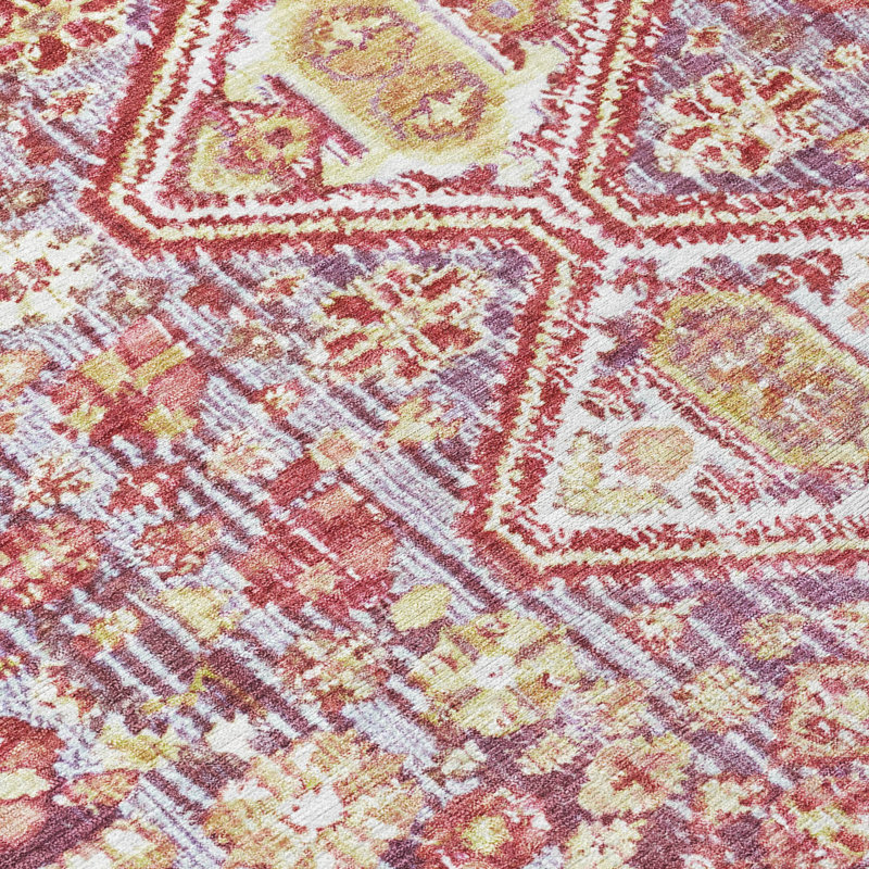 Machine Washable Indoor/Outdoor Xhevrie Merlot Rug, Runner 2' 3" x 7' 6"