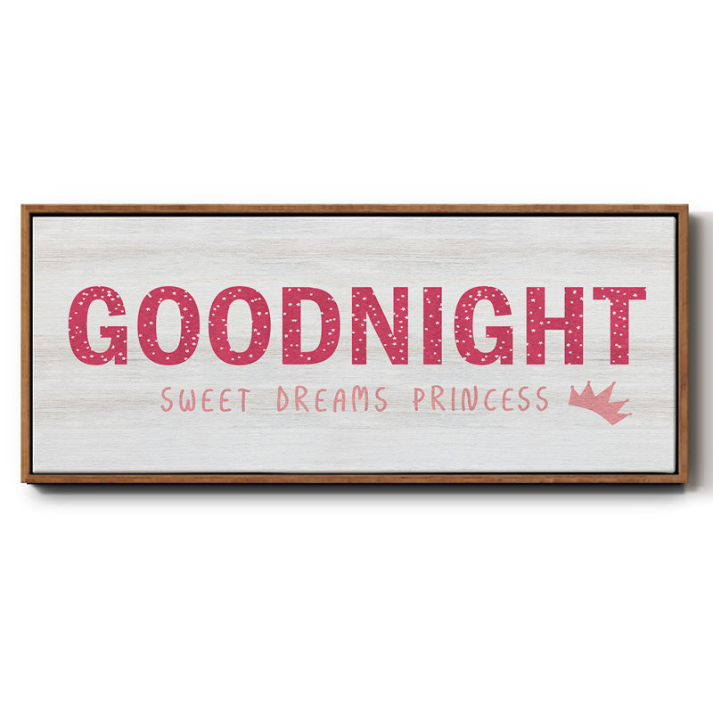 Princess Goodnight - toile encadrée, H 12 po x l 30 po
