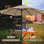 Parasol d'extérieur 9 pi à 32 lumières à manivelle solaire