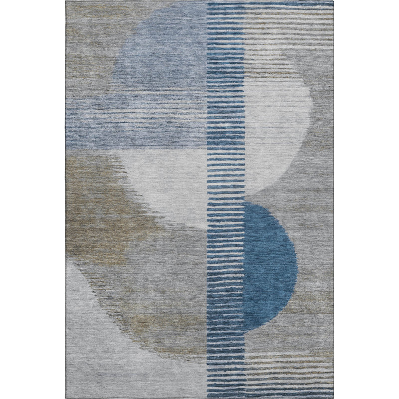 Premium Machine Washable Ariel Geometric Rug, Rectangle 10' x 14'