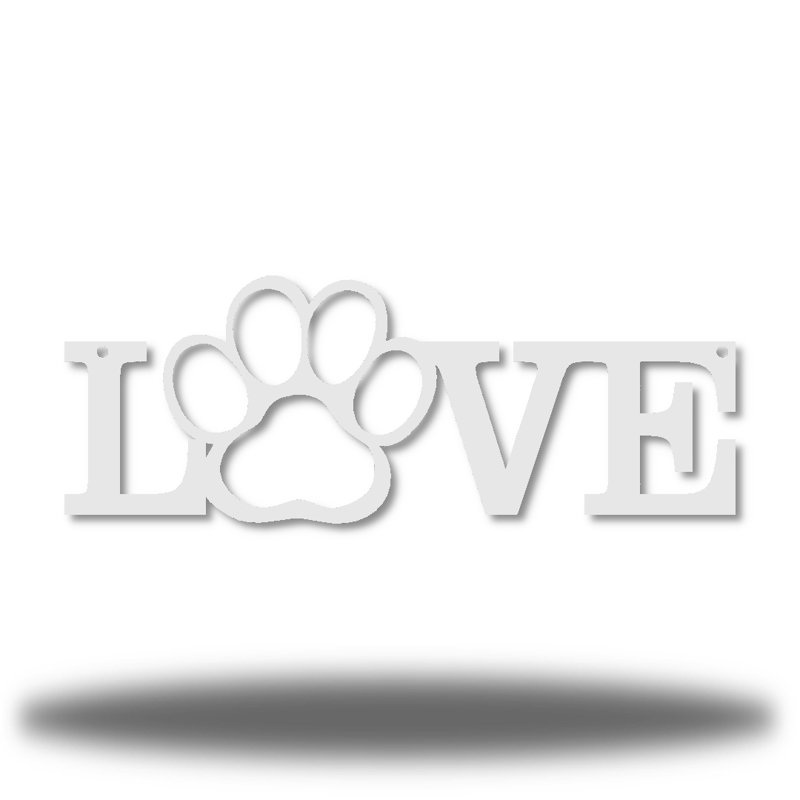 Décoration murale «Love Paw», H 3 po x l 8 po x P 0,01 po, Blanc