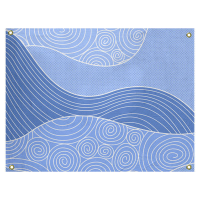 Tapisserie «Avicia Hand Drawn Waves» par Katelyn Elizabeth